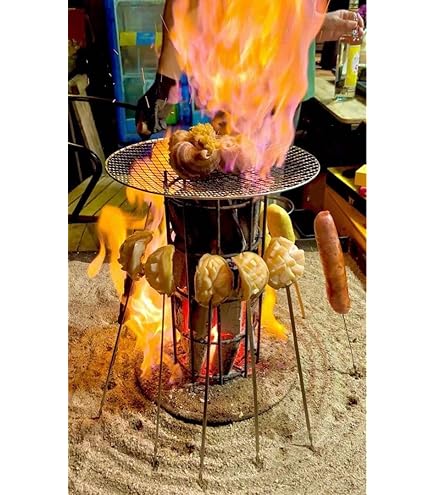 Amazon.co.jp: 原始焼き 串焼き 魚焼き 囲炉裏 4L ろばた 炭金枠